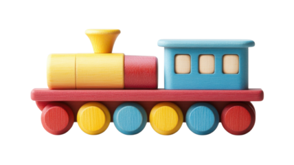 Colorful wooden toy train for children, ideal for imaginative play and early childhood development, designed with bright colors and smooth edges