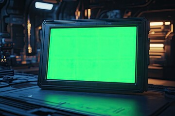 Tablet with Greenscreen Display Running in a Command Post Base of Operations