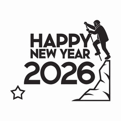 Abstract and Minimalist 2026 New Year Design