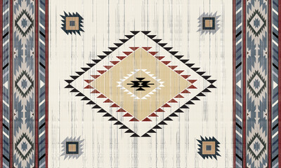 Navajo tribal vector seamless pattern. Native American ornament. Ethnic South Western decor style. Boho geometric ornament. Vector seamless pattern. Mexican blanket, rug. Woven carpet illustration