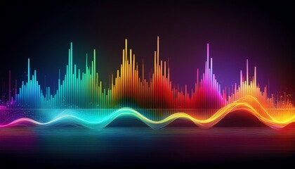 colorful music equalizer wave with sound bars on a dark background music equalizer wave colorful