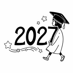 Modern and Sleek 2027 Graduation Art