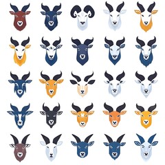 Obraz premium Goat Faces Variety.
