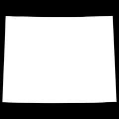 Obraz premium Negative space of Wyoming state silhouette, cutout transparent map