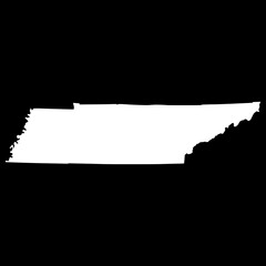 Negative space of Tennessee state silhouette, cutout transparent map