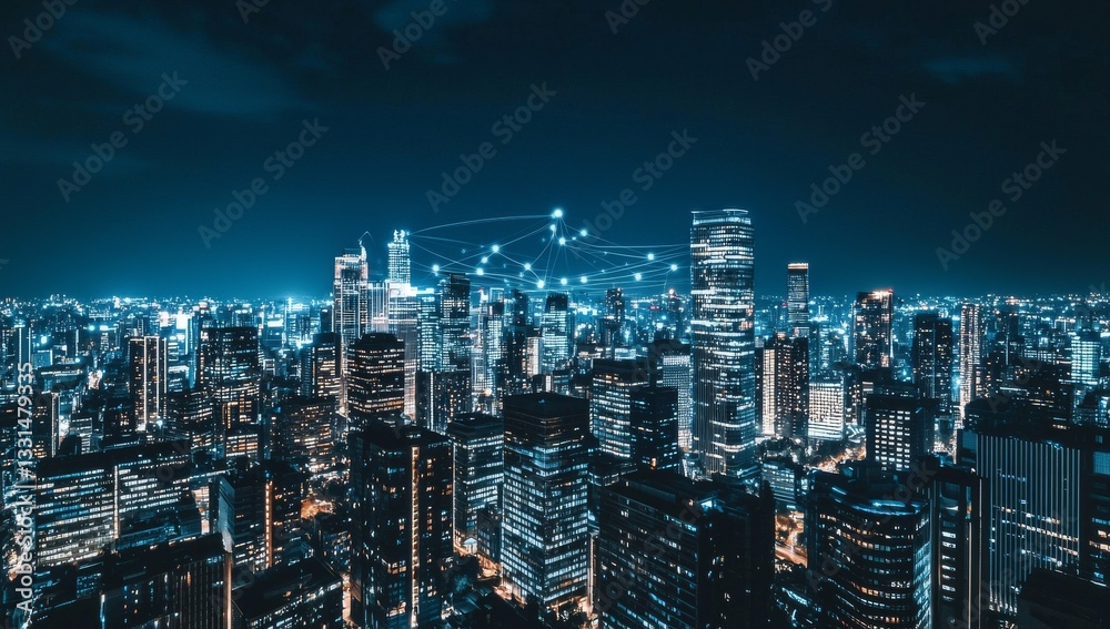 Poster the notion of high-speed internet is visualized as shimmering cable webs that convey digital data ac