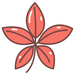 Cute Autumn Leaf Vector Illustration