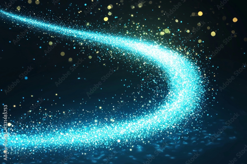 Poster A computer screen background featuring blue digital binary data