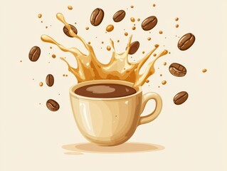 Obraz premium Delicious coffee splash in a cup