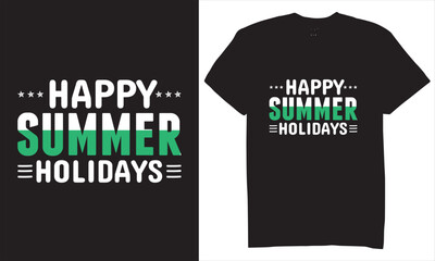 Print happy summer holidays tshirt design