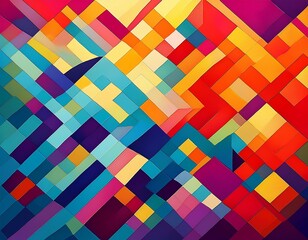 abstract geometric mosaic with vibrant colors