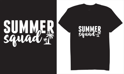 Print summer squad typography tshirt design