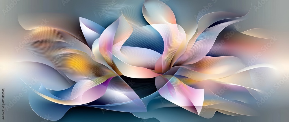 Poster high-quality illustration showcasing a modern background design with an abstract 3d rendering of twi