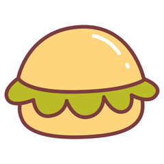 Cute Fast Food Burger Vector Illustration