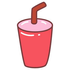 Cute Fast Food Drink Vector Illustration