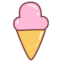 Cute Fast Food Ice Cream Vector Illustration