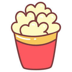 Cute Fast Food Pop Corn Vector Illustration