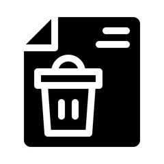 Trash Bin with File glyph icon