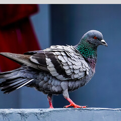 a pigeon closed up and show how beautiful he was