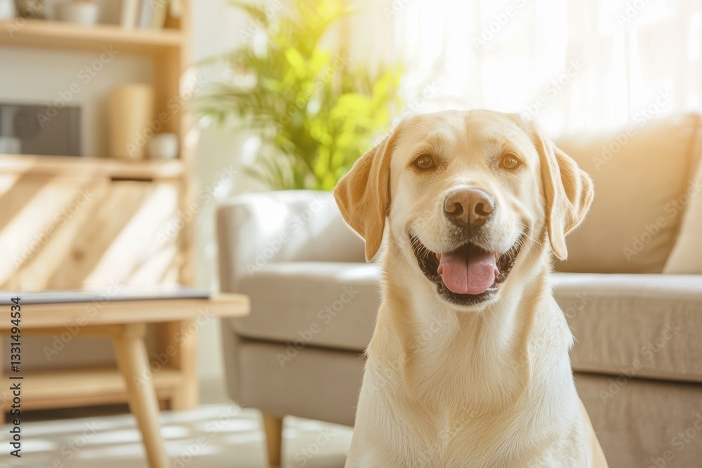 Poster tablet with digital screen in hand displaying an innovative smart dog health system that utilizes vi