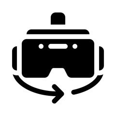 Virtual tour glyph icon