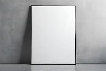 Blank White Poster Mockup on Gray Background for Design and Branding

