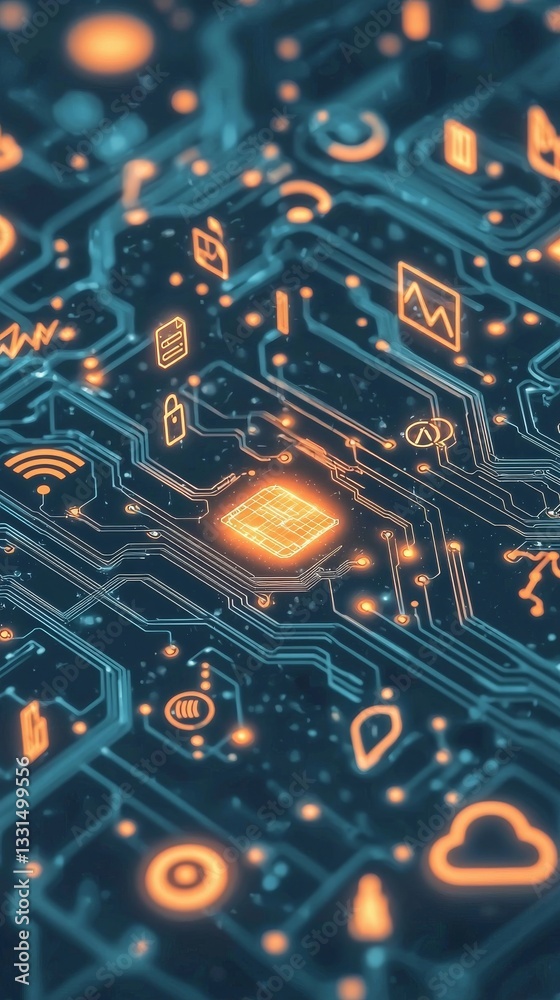 Poster a futuristic vision is embodied in the concept of secure data transfer through virtual interfaces