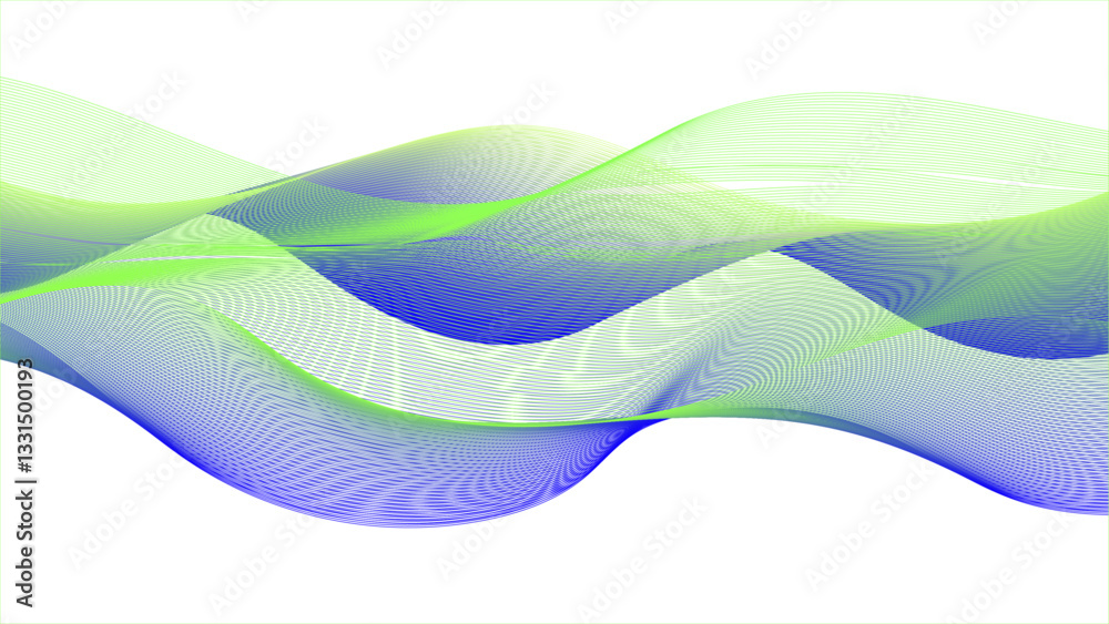 Canvas Prints abstract modern background with blue wavy lines and particles. concept with technology light effec