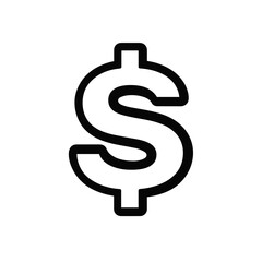 Simple dollar sign icon in black and white