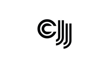 CJJ Creative Unique Modern Letter Logo Design. Stylized logo featuring a unique letter design, presenting abstract minimalist aesthetics and modern appeal.