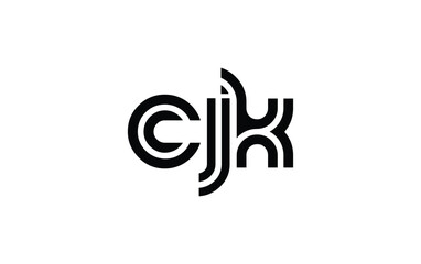 CJK Creative Unique Modern Letter Logo Design. Stylized logo featuring a unique letter design, presenting abstract minimalist aesthetics and modern appeal.