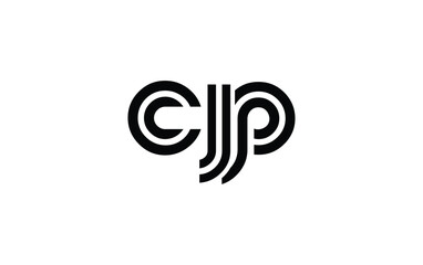 CJP Creative Unique Modern Letter Logo Design. Stylized logo featuring a unique letter design, presenting abstract minimalist aesthetics and modern appeal.