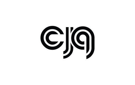 CJQ Creative Unique Modern Letter Logo Design. Stylized logo featuring a unique letter design, presenting abstract minimalist aesthetics and modern appeal.