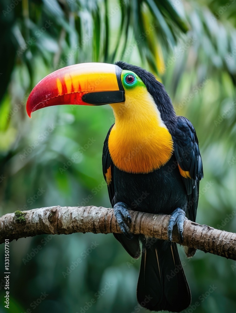 Aufkleber a vibrant bird sitting on a tree branch