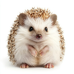 Obraz premium cute hedgehog with soft fur and spiky back, sitting calmly