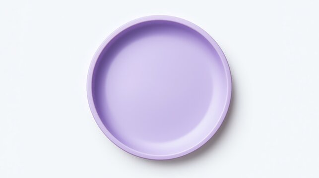 A minimalist purple plate displayed on a white background, perfect for modern dining settings.
