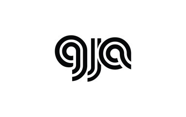 GJA Creative Unique Modern Letter Logo Design. Stylized logo featuring a unique letter design, presenting abstract minimalist aesthetics and modern appeal.