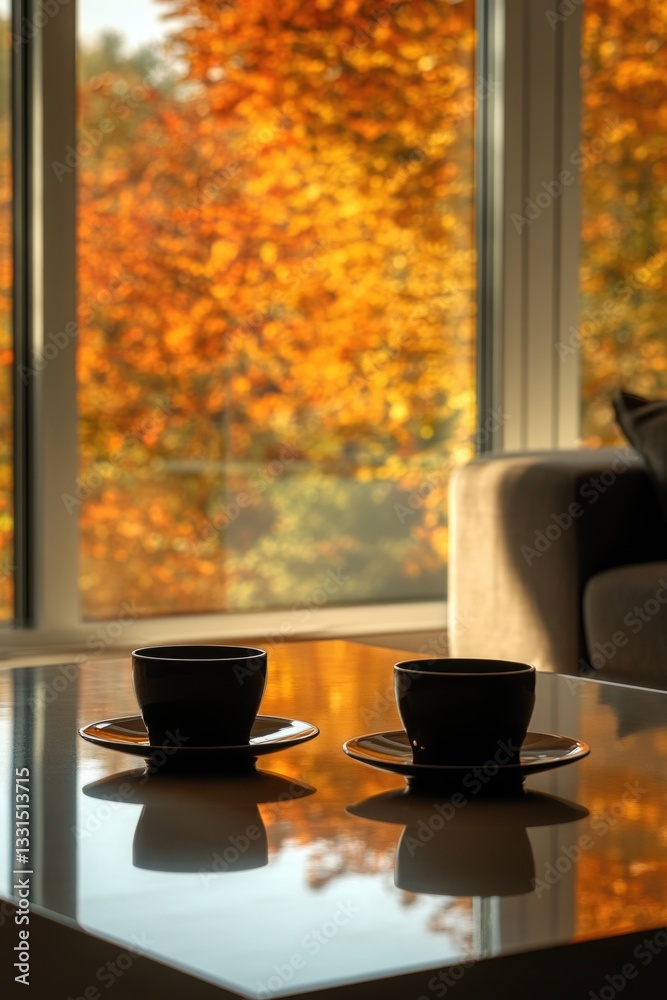 Poster a quiet moment with a cup of coffee and a view from the window