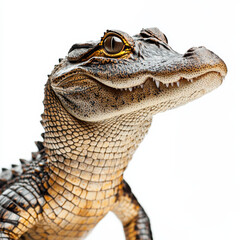 Obraz premium Crocodile with detailed scales and expressive eyes, showcasing its unique features and textures