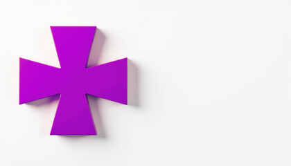 Obraz premium A red medical cross symbol on a white background with a subtle shadow effect.