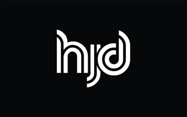 HJD Creative Unique Modern Letter Logo Design. Stylized logo featuring a unique letter design, presenting abstract minimalist aesthetics and modern appeal.