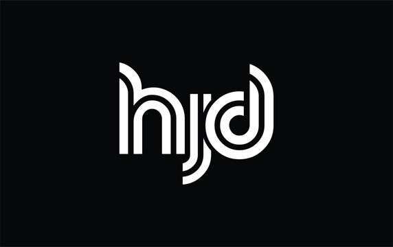 HJD Creative Unique Modern Letter Logo Design. Stylized logo featuring a unique letter design, presenting abstract minimalist aesthetics and modern appeal.