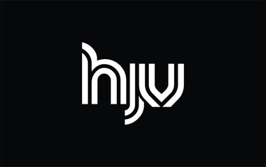 HJV Creative Unique Modern Letter Logo Design. Stylized logo featuring a unique letter design, presenting abstract minimalist aesthetics and modern appeal.