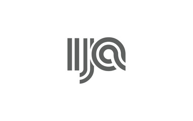 IJA Creative Unique Modern Letter Logo Design. Stylized logo featuring a unique letter design, presenting abstract minimalist aesthetics and modern appeal.