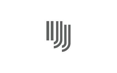 IJJ Creative Unique Modern Letter Logo Design. Stylized logo featuring a unique letter design, presenting abstract minimalist aesthetics and modern appeal.