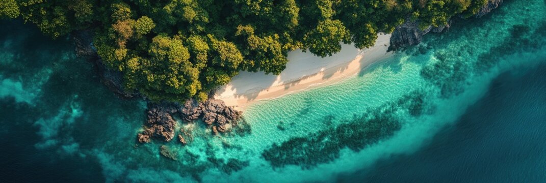 Mergui Archipelago. Aerial View of Beautiful Tropical Island Paradise - Powered by Adobe