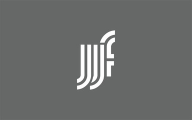 JJF Creative Unique Modern Letter Logo Design. Stylized logo featuring a unique letter design, presenting abstract minimalist aesthetics and modern appeal.