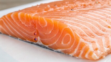 Fresh Salmon Fillet Close-Up