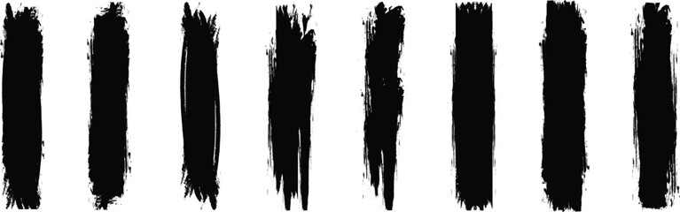 Brush strokes vector. Set of text boxes. Paintbrush collection. Grunge design elements. Dirty texture banners. Painted rectangles and long strokes. Set of rectrangle shape brush strokes.