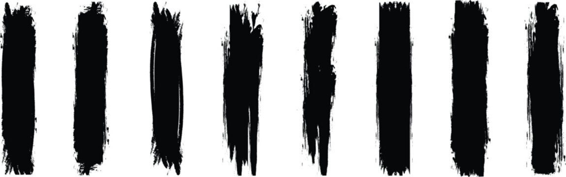 Brush strokes vector. Set of text boxes. Paintbrush collection. Grunge design elements. Dirty texture banners. Painted rectangles and long strokes. Set of rectrangle shape brush strokes.